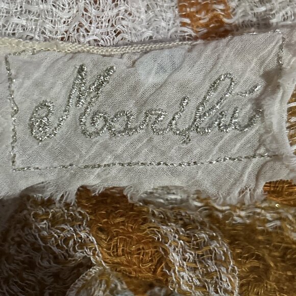 Marilu Orange Italian Linen Top Open Knit Lagenlook Plaid Tunic Shirt XL - Picture 16 of 16